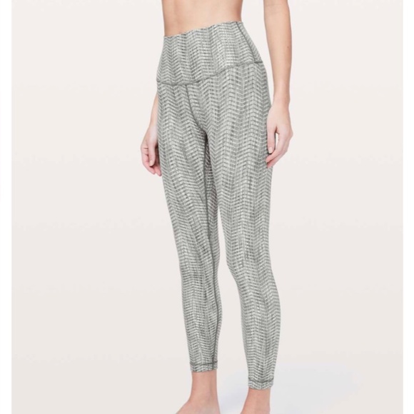 lululemon Wunder Under HR  25” Tight Sz 12 Arrow Jacquard Dark Olive Grey Sage - Picture 1 of 9